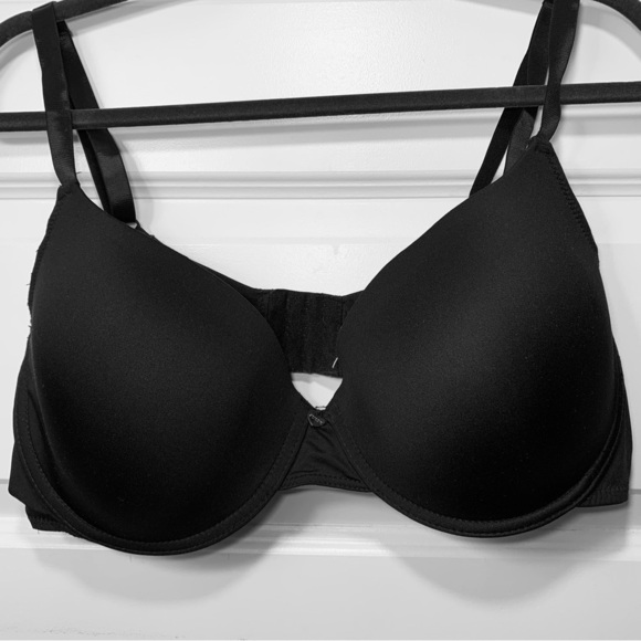 Juicy Couture Intimates Black Padded Push Up Bra Gold Metal Heart Sz 42D - Picture 4 of 13